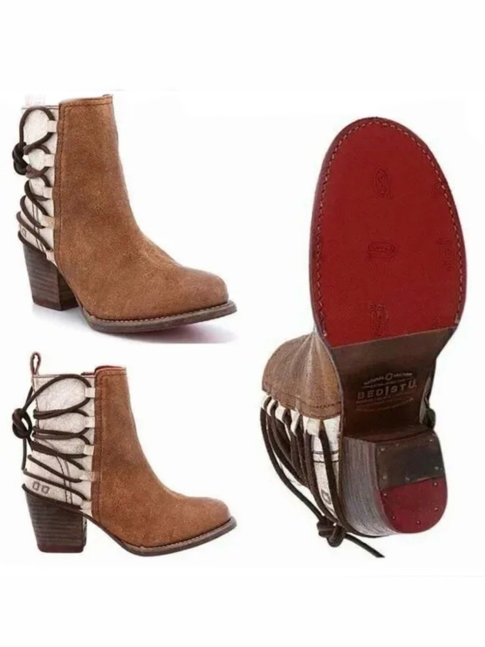 Bed Stu Women’s Tan & Nectar Rustic Blaire Booties 3” Heel Goodyear Welt zs 10